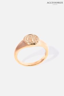 Accessorize Gold-Plated Heirloom Signet Ring