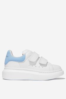 Alexander McQueen Unisex Leather Velcro Strap Trainers in White