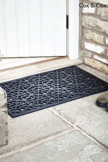 Cox & Cox Black Maroq Rubber Doormat
