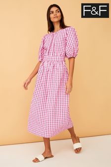 F&F Pink Check Midi Dress (U18897) | £22