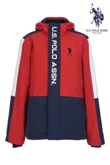 U.S. Polo Assn. Red Sports Windcheater Jacket