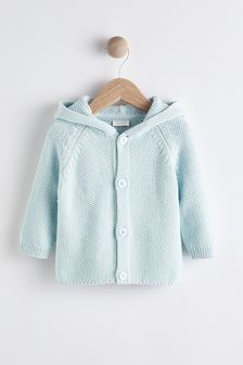 Blue Knitted Baby Bear Cardigan (U18931) | £12 - £14