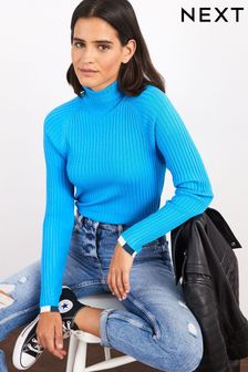 Womens Clothing Jumpers and knitwear Turtlenecks Maison Margiela Roll Neck Jumper in Blue 