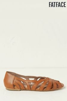 FatFace Flo Leather Slip On Brown Shoes