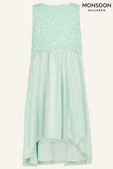 Monsoon Green Betsy Sequin Scallop Dress