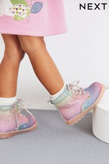 Rainbow Glitter Light-Up Boots (U20397) | £32 - £36