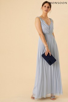 Monsoon Blue Brenda Maxi Dress in Recycled Polyester