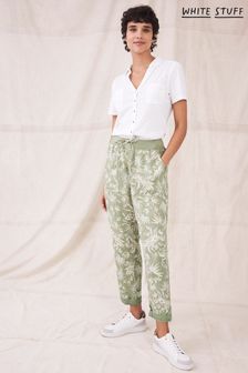 White Stuff Green Effie Linen Trouser