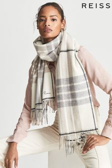 Reiss Austral Cashmere Blend Checked Scarf