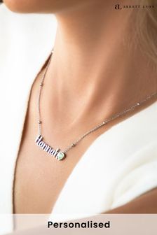 Abbott Lyon Silver Birthstone Personalised Name Necklace