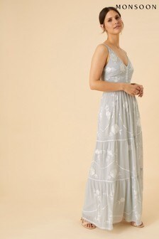 Monsoon Silver Alexis Embellished Maxi Dress