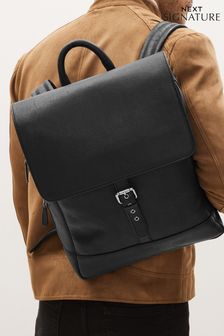 Black Signature Leather Rucksack Bag (U25344) | £99