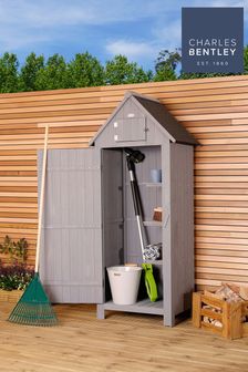 Charles Bentley Grey FSC Slim Tall Garden Storage Shed (U26374) | £230