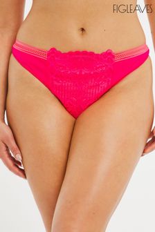 Figleaves Neon Pink Harper Geometric Lace Thong