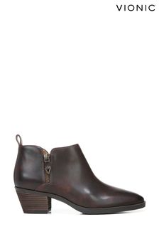 Vionic Cecily Chocolate Brown Waterproof Ankle Boots