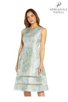 Adrianna Papell Floral Jaquard Dress