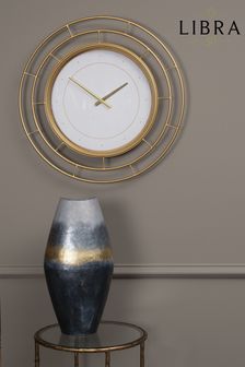 Libra Gold Gold Chipstead Round Wall Clock