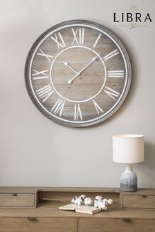 Libra Natural Hemsby Bleach Wooden Wall Clock