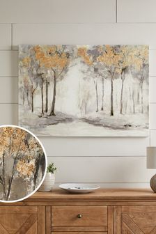 Grey Large Tree Landscape Canvas Wall Art
