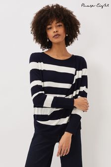 Phase Eight Womens Blue Mary Stripe Fine Knit Jumper