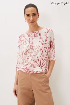 Phase Eight Pink Eleanor Coral Print Jumper