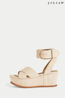Jigsaw Natural Ives Suede Wedges