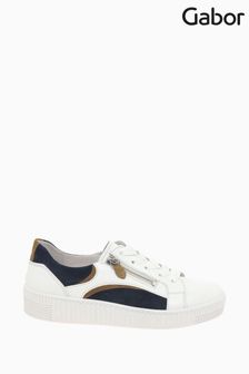 Gabor Womens White Wemo Leather Trainers