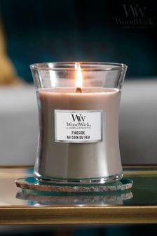 Woodwick Brown Medium Hourglass Fireside Scented Candle