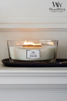 Woodwick White Ellipse White Tea Jasmine Candle
