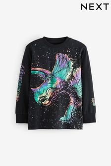 Rainbow Dino Graphic Long Sleeve T-Shirt (3-14yrs) (U29638) | £9 - £14