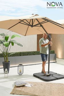 Nova Outdoor Living Beige Apollo Cantilever Square Parasol with Cover (U29842) | £180