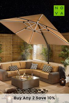 All Cushions & Throws Beige Galaxy Cantilever Square Parasol with Cover