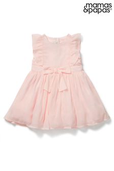 Mamas & Papas Girls Pink Crinkle Dress