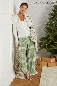 Laura Ashley Green/Ecru Cotton Floral Pyjama Set (U30012) | £40