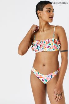 Accessorize Colour Splash Frill Bandeau Bikini Top