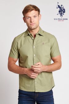 U.S. Polo Assn. Green Lifestyle Peached Oxford SS Shirt