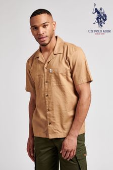 U.S. Polo Assn Orange Linen Reverse SS Shirt