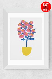 East End Prints Pink Potted Peonies Print by Leanne Simpson