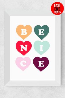 East End Prints White Be Nice Print by Kid of the Village