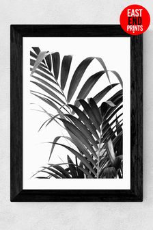 East End Prints Grey Palm Leaf 02 Print by Honeymoon Hotel