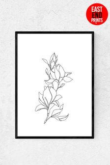 East End Prints White Magnolia Print by The Colour Study
