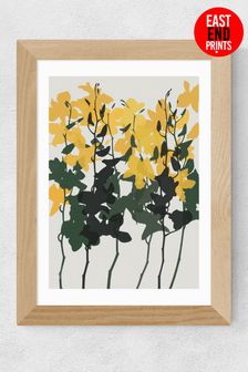 East End Prints Yellow Orchids 7 Print by Garima Dhawan