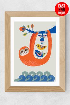 East End Prints Orange Sloth Print by Rachel Lee