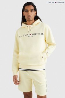 Tommy Hilfiger Mens Yellow Logo Hoodie