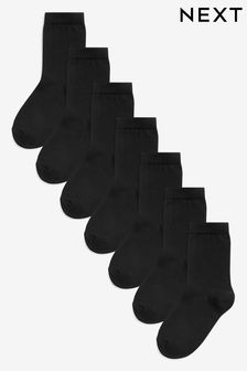 Black 7 Pack Cotton Rich Socks (U30948) | £9 - £11