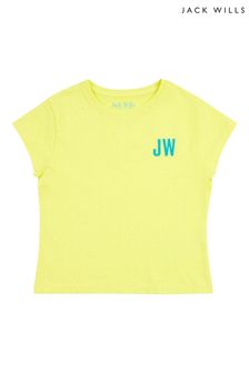 Jack Wills Yellow Spotty All-Over-Print Cap Sleeve T-Shirt