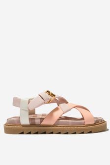 Burberry Kids Girls Vintage Check and Leather Sandals
