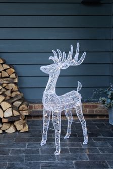 White Outdoor Lit Stag Christmas Decoration (U31436) | £85