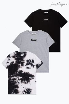Hype. Black Dye Block T-Shirts 3 Pack (U31721) | £35