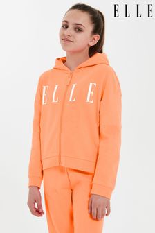 ELLE Oversized Orange Zip Hoodie